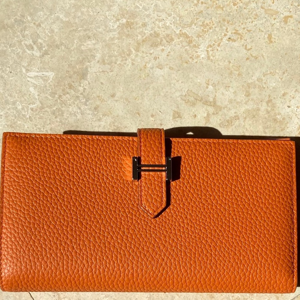Hermes Orange Bearn Wallet